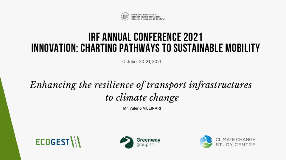 Enhancing the resilience of transport infrastructures to climate change, Ecogest
